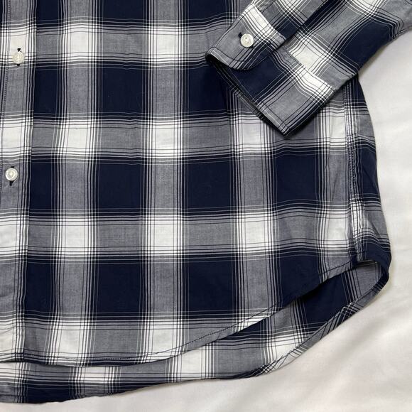 GRAYSON The Hero Shirt Size 4 Large Blue White Plaid Button Long Sleeve Cotton - Picture 4 of 15